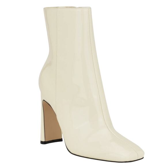 Nine West Women's Tiddo Square Toe Flared Heel Dress Booties Cream Size 12 - Picture 1 of 5